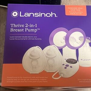 Lansinoh Thrive 2-in-1 Breast Pump Purple and White